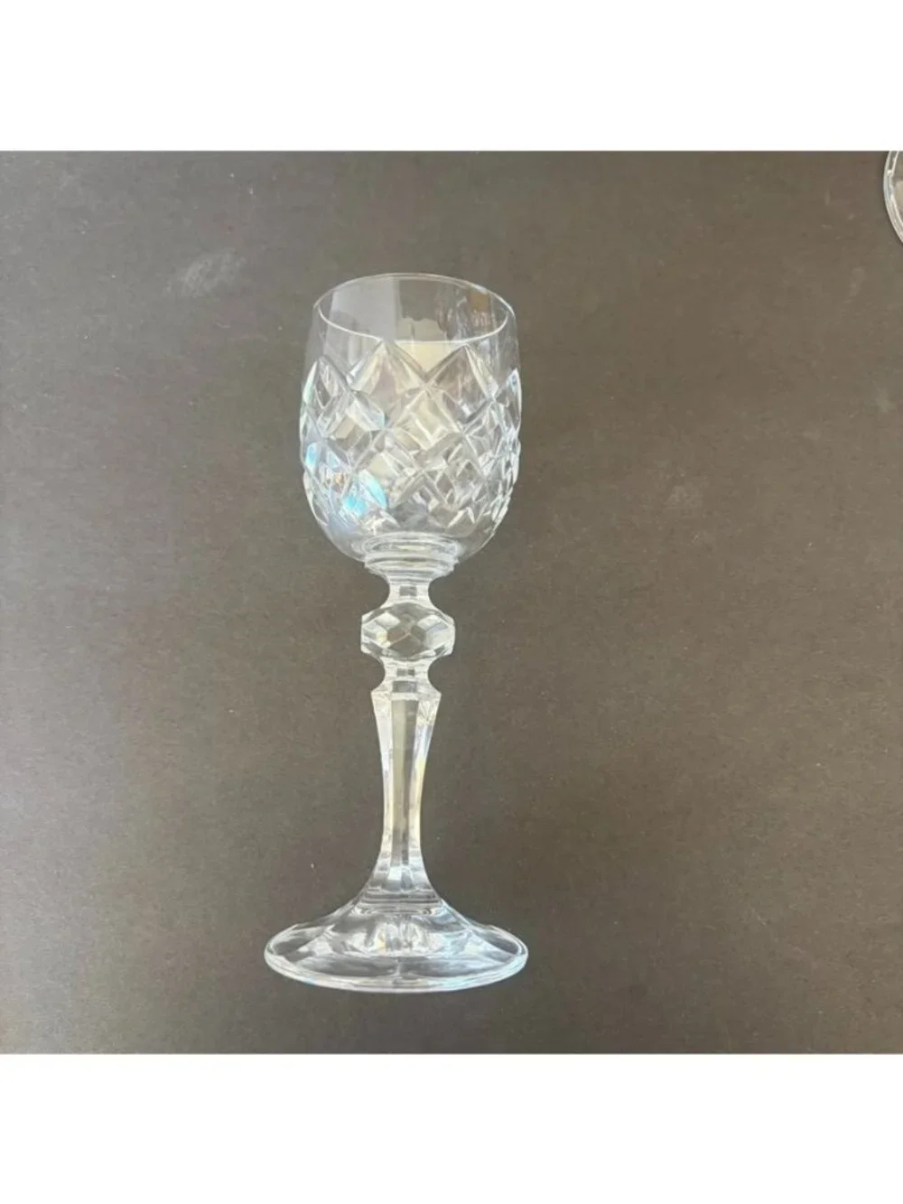 Set Of 6 Mirell Crystal Cordial Glasses By Bohemia Discontinued Diamond Cut